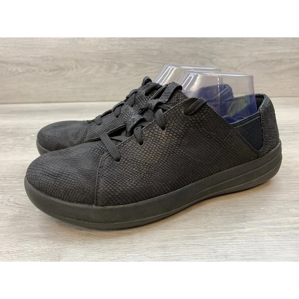 FitFlop‎ Women's Sneakers Black Snakeskin Embossed 8 Comfort Casual Shoes